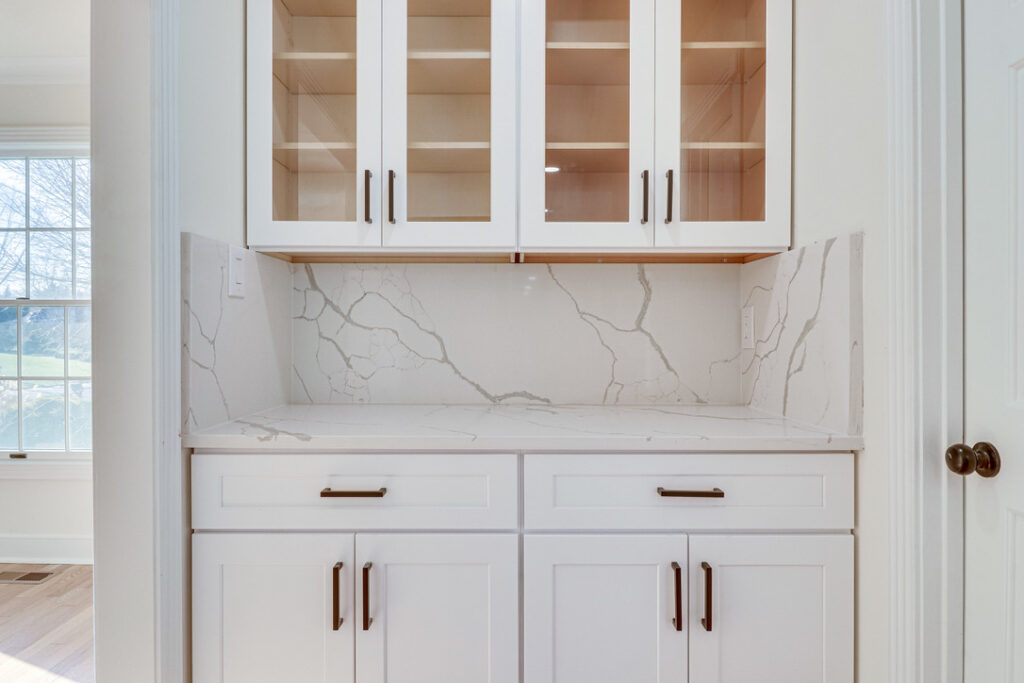 Quartz backsplash